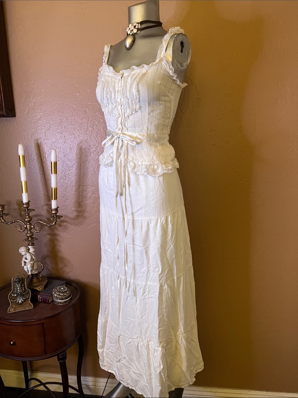 NWT Sincerely Jules White Maxi Skirt.  Sz XL